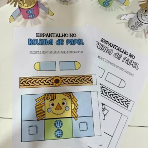 Espantalho com Rolinho de Papel | PDF para Imprimir | Atividade Criativa Educação Kids