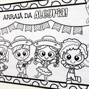 Painel de Colorir Festa Junina | PDF para Imprimir | Educação Kids