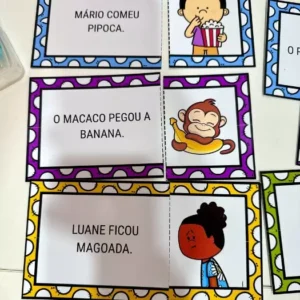 Quebra-Cabeça Frases Silábicas Simples em PDF para Imprimir | Educação Kids